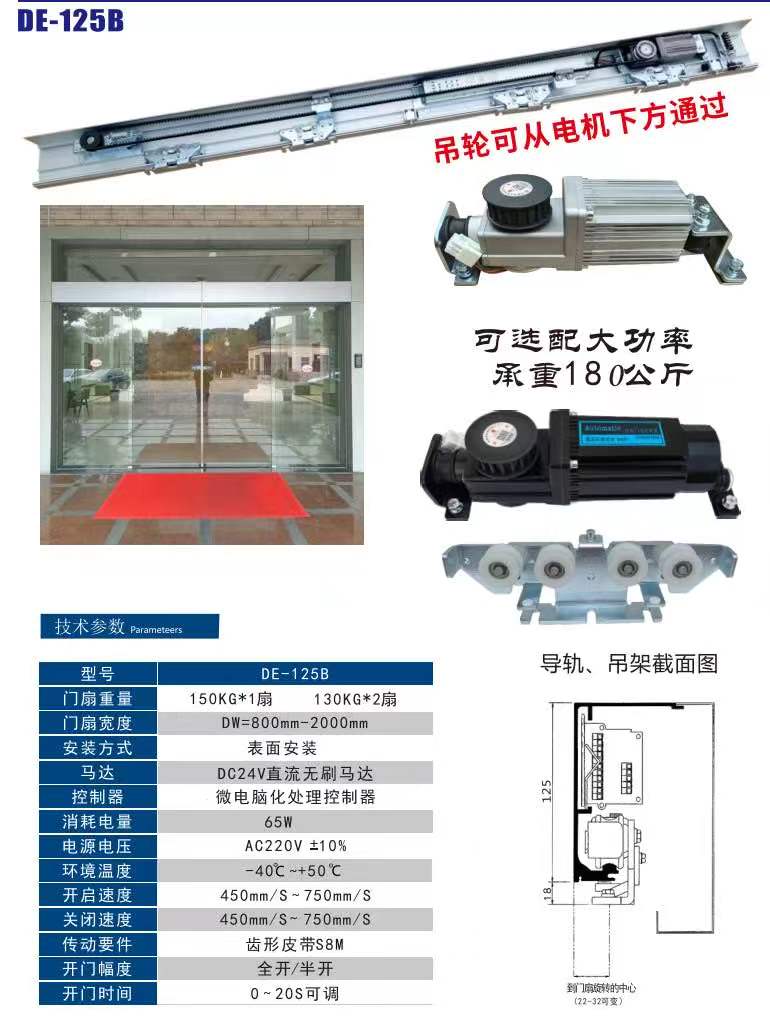 德恩科DEK-125B自动感应门电机外观与参数