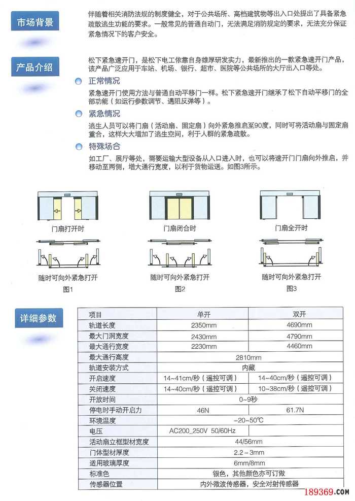 松下紧急速开门