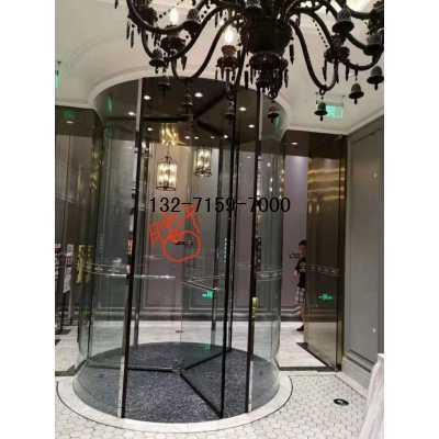 郑州旋转门安装厂家，上驱水晶自动门旋转门，免挖坑易安装图3