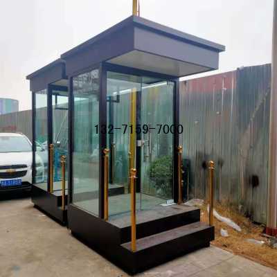 河南郑州不锈钢岗亭_不锈钢玻璃岗亭_不锈钢门卫室_图3