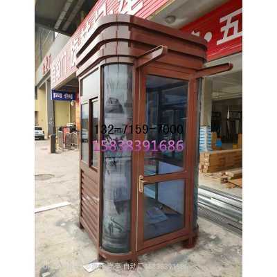 郑州艺术岗亭 郑州金属雕花板岗亭 不锈钢岗亭 郑州玻璃岗亭图2