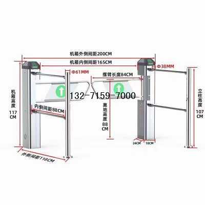 超市不锈钢摆闸尺寸，郑州同创电动门摆门安装