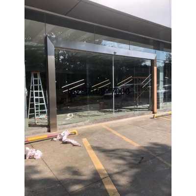 红色自动感应门,LTC电动门电机厂家图2