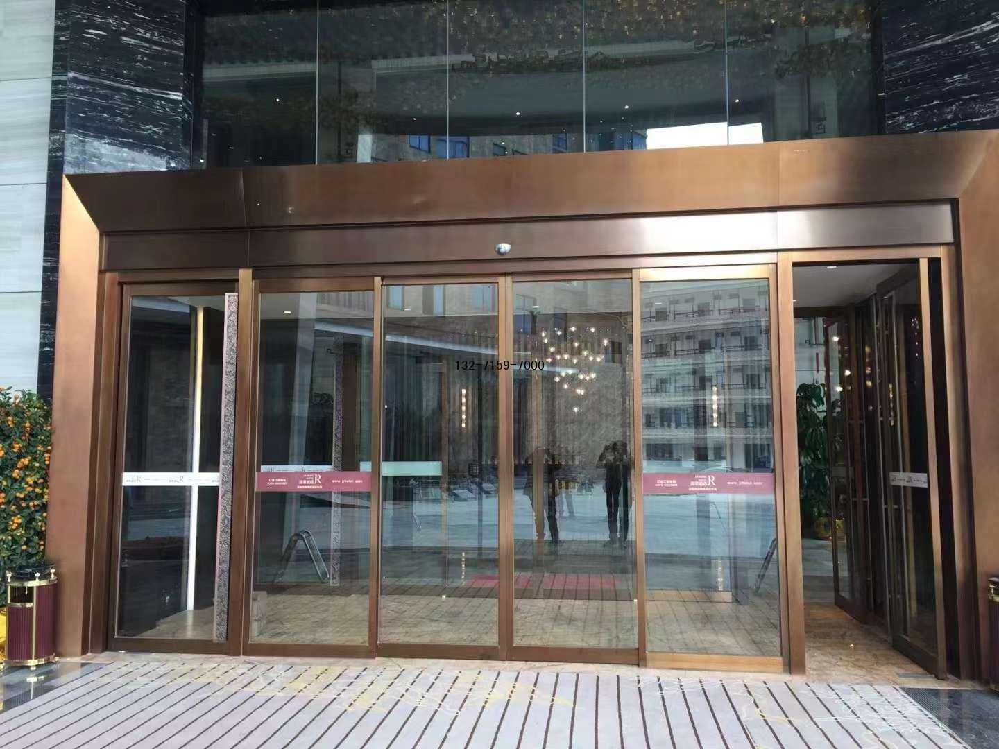 不锈钢玫瑰金自动感应门