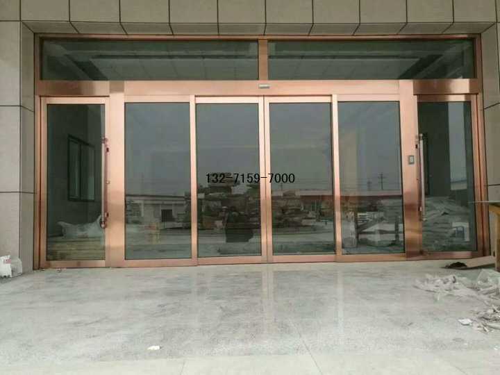 不锈钢玫瑰金自动感应门