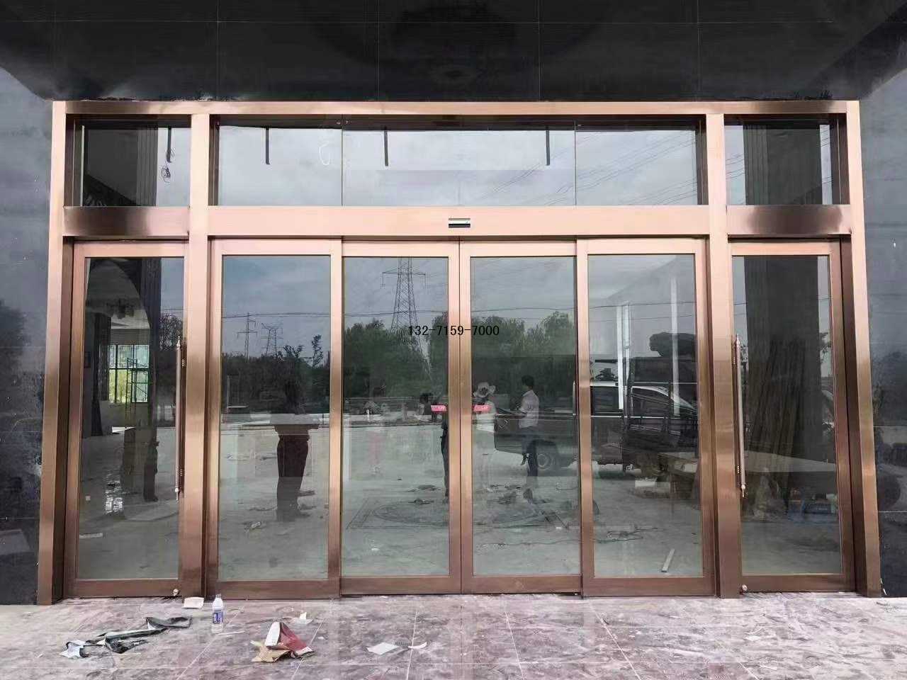 郑州安装玫瑰金自动感应门的厂家
