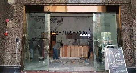 自动感应电动玻璃门