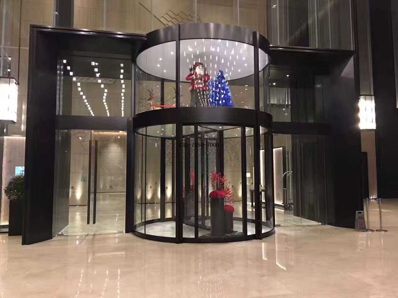 郑州安装圆弧电动旋转门效果图