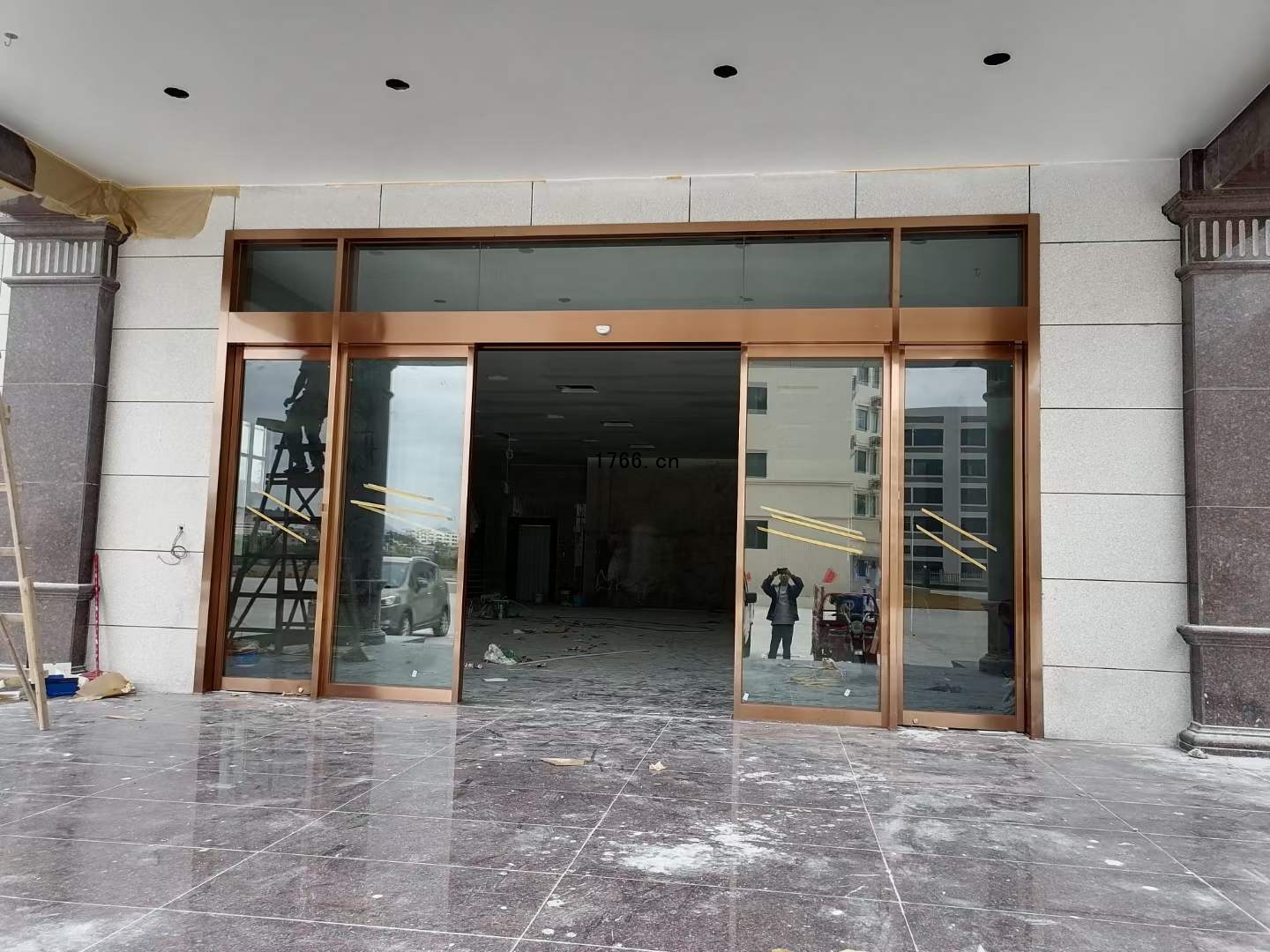 不锈钢玫瑰金自动感应门 不锈钢玫瑰金自动感应门