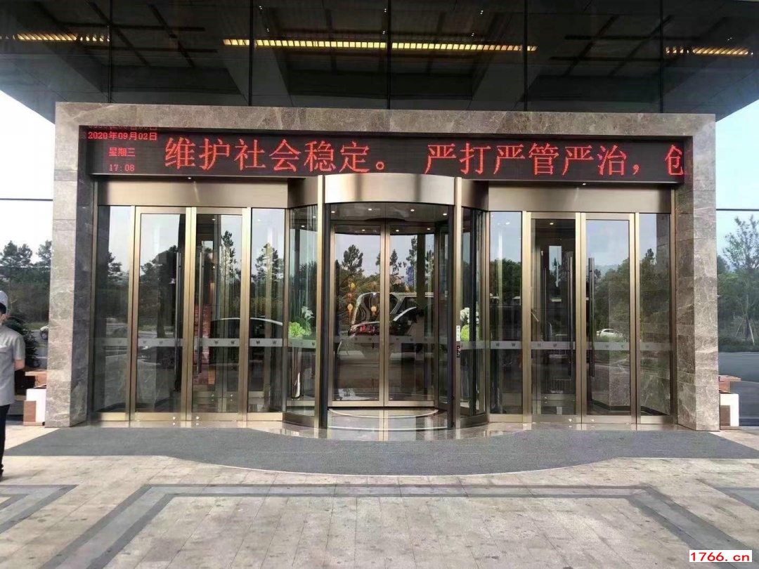 玫瑰金自动旋转门