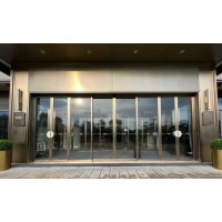 不锈钢玫瑰金自动感应门安装_郑州自动门厂家