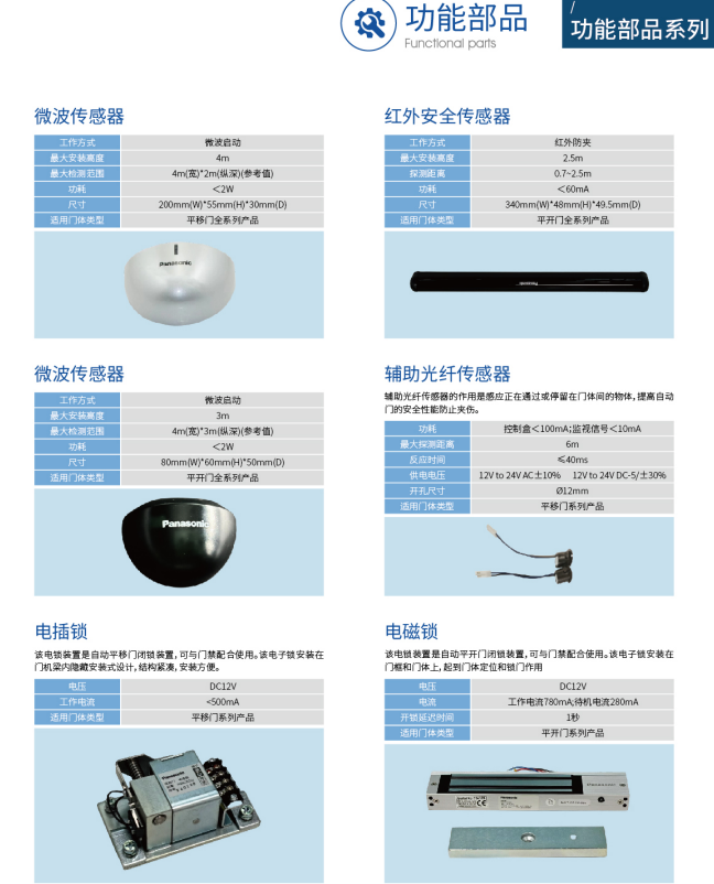 松下自动门感应器电磁锁