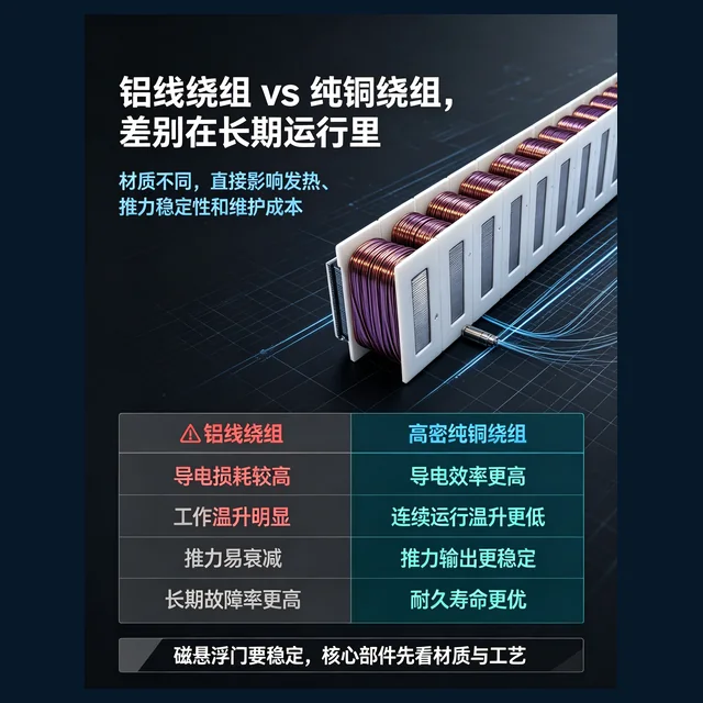 德恩科磁悬浮自动门电机线圈结构对比图