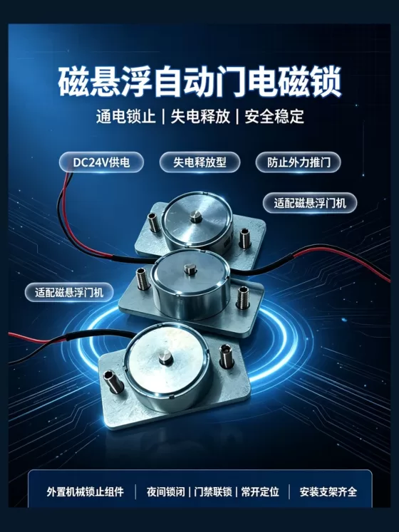 磁悬浮自动门电锁组件外观示意