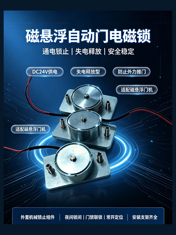 磁悬浮自动门电锁组件外观示意