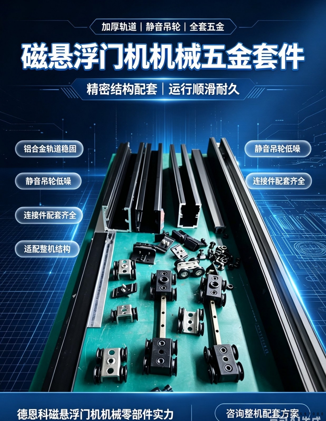 磁悬浮自动门滑轮五金件