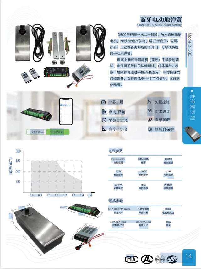 D500蓝牙调试电动地弹簧与控制器电源资料图