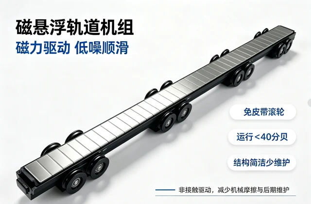 德恩科磁悬浮轨道机组磁力驱动结构外观
