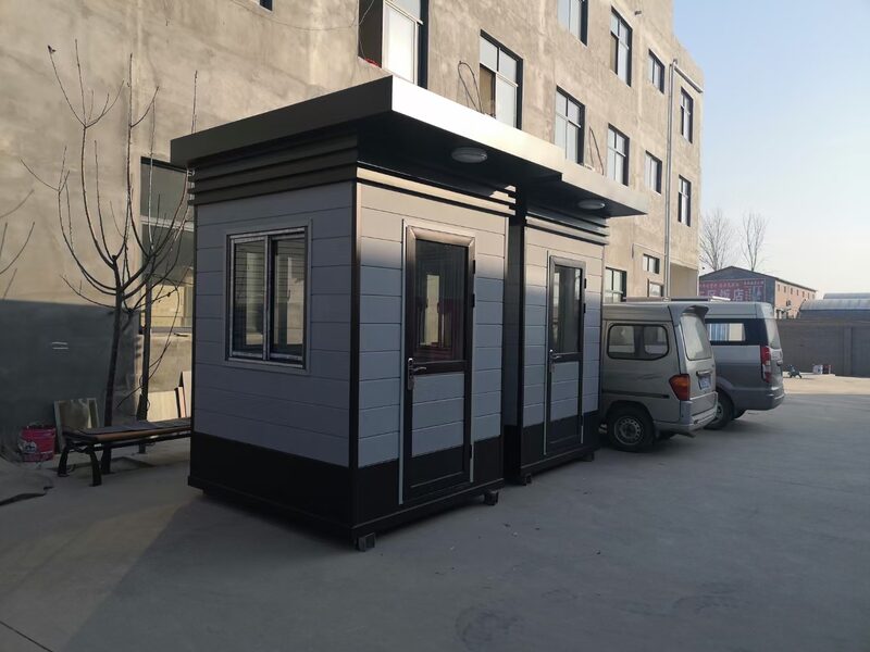 郑州经开区圆弧不锈钢岗亭实拍 郑州经开区圆弧不锈钢岗亭实拍
