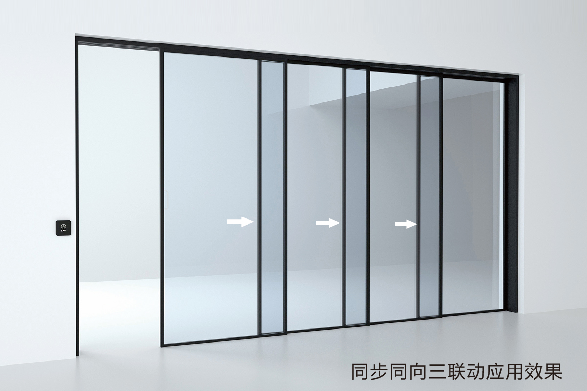 德恩科三联动磁悬浮自动门
