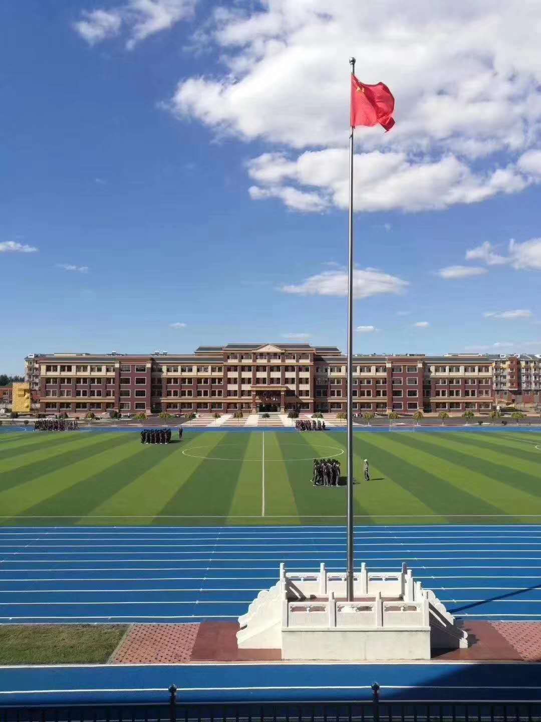 学校操场升旗仪式汉白玉旗台