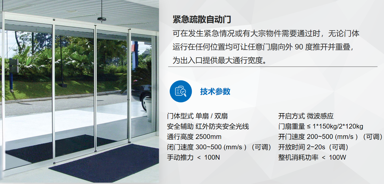 紧急疏散自动门 产品实拍